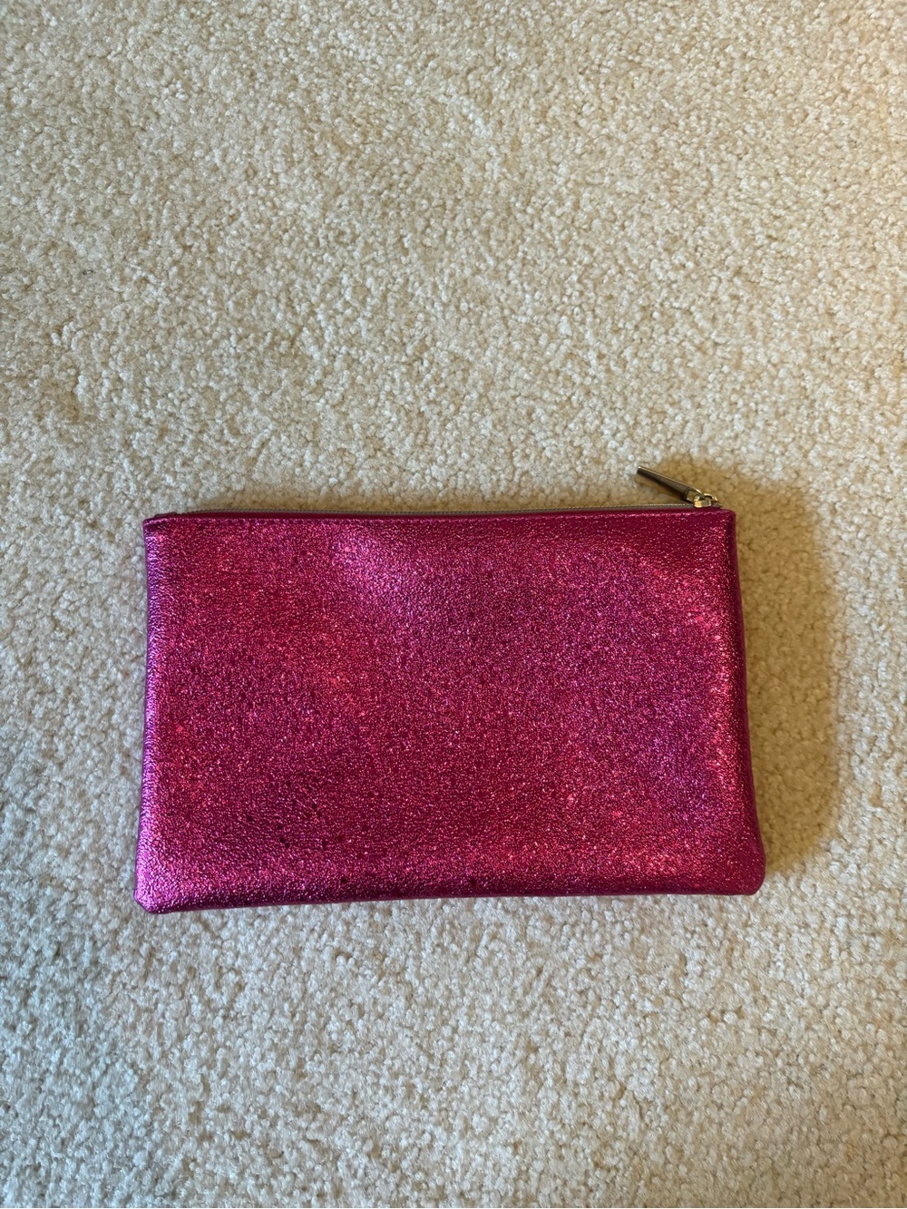 Sparkly Pink Cosmetic Bag Zipper Pouch